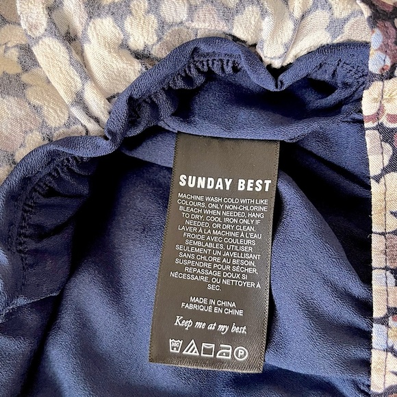 NWT Aritzia Sunday Best New Cropped Tie Front Blouse Top Size S - Picture 12 of 14